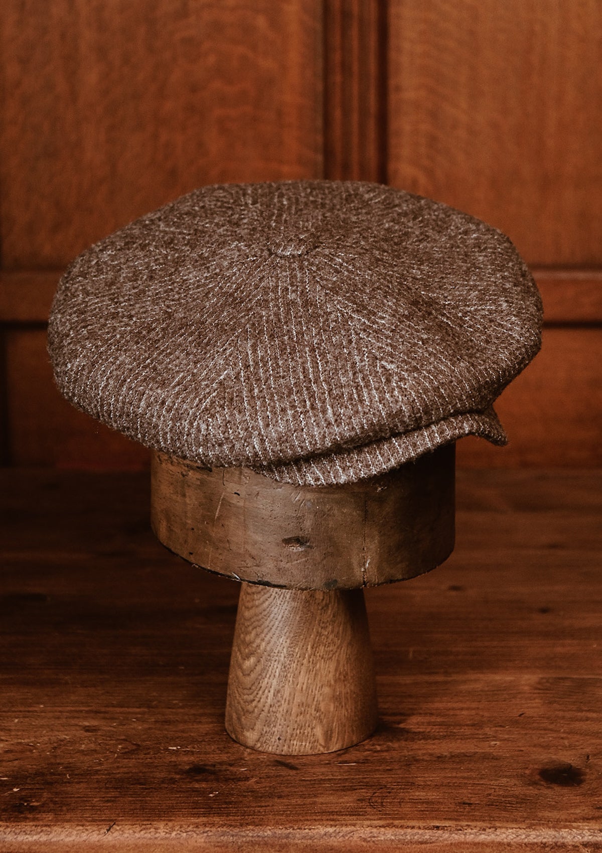 Stanton Baker Boy - (Wide-Width) Taupe Pin Stripe Tweed