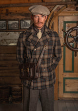 Pure Wool Pea Coat - Tideworn Check