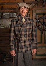 Pure Wool Pea Coat - Tideworn Check