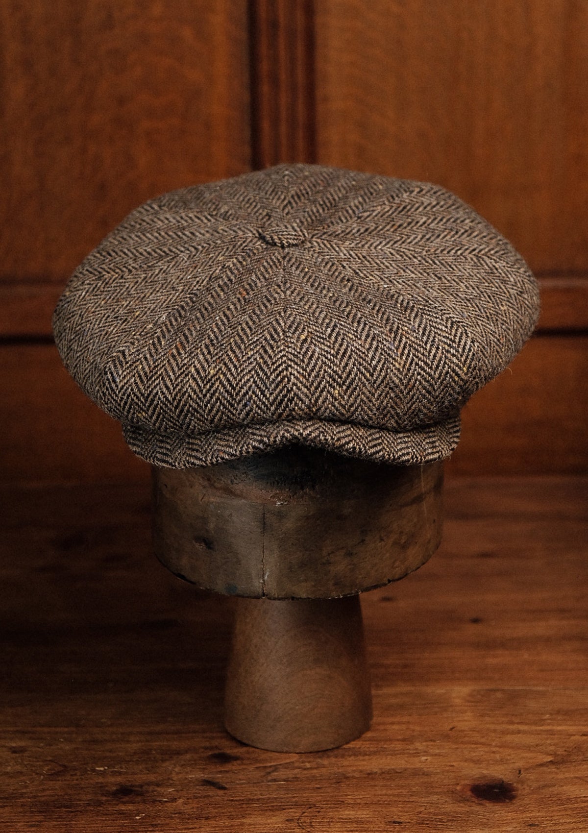 Stanton Baker Boy - (Wide-Width) Tobacco Herringbone Donegal Tweed