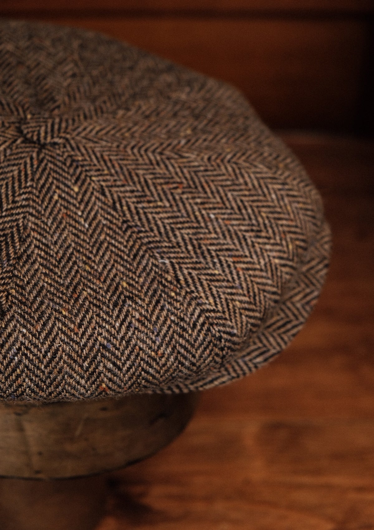 Stanton Baker Boy - (Wide-Width) Tobacco Herringbone Donegal Tweed