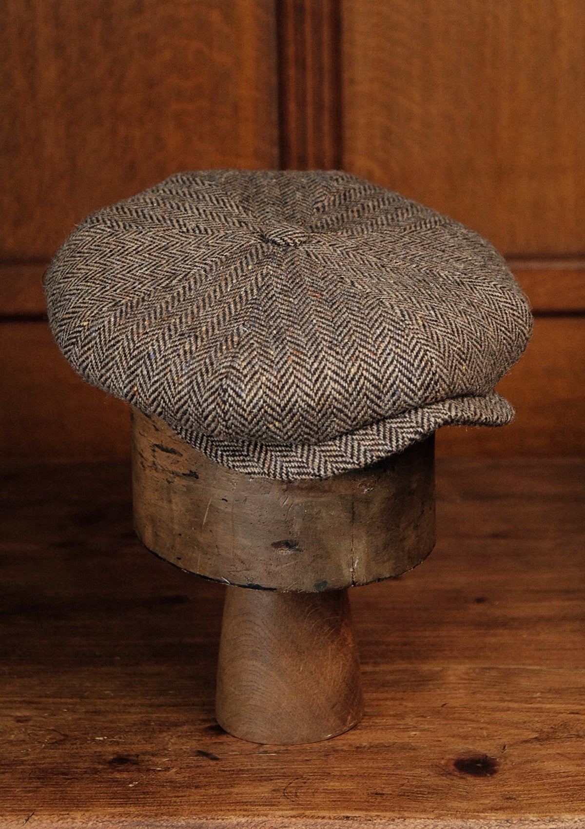 Stanton Baker Boy - (Wide-Width) Tobacco Herringbone Donegal Tweed