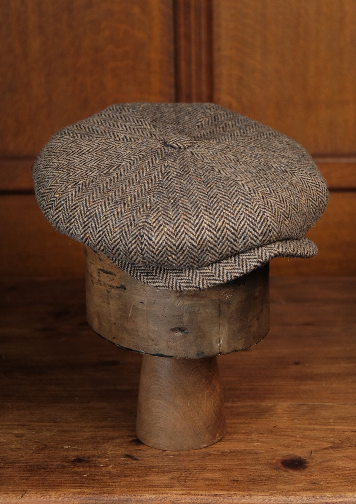 Stanton Baker Boy - (Wide-Width) Tobacco Herringbone Donegal Tweed
