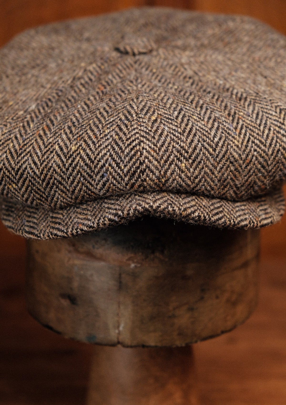 Stanton Baker Boy - (Wide-Width) Tobacco Herringbone Donegal Tweed