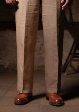 Melbrook Linen Fishtail Trousers - Mushroom