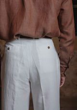 Clark Pure Linen Trousers - White