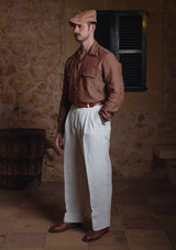 Clark Pure Linen Trousers - White