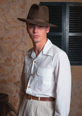 Long Sleeve Cotton Board Shirt - White