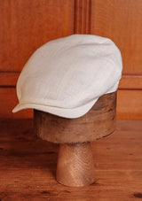 Geary Flat Cap - White Linen