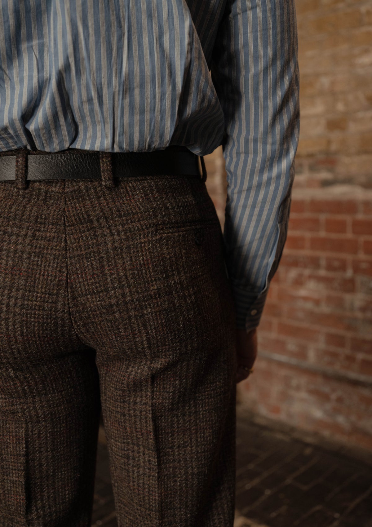 Woodrow Harris Tweed Classic Cut Trousers - Dark Prince Of Wales
