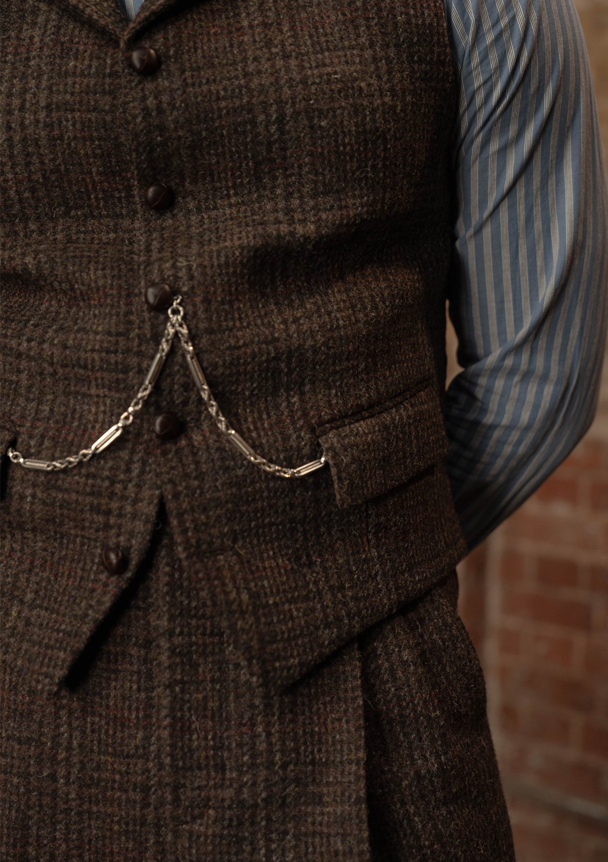 Woodrow Harris Tweed Waistcoat - Dark Prince Of Wales