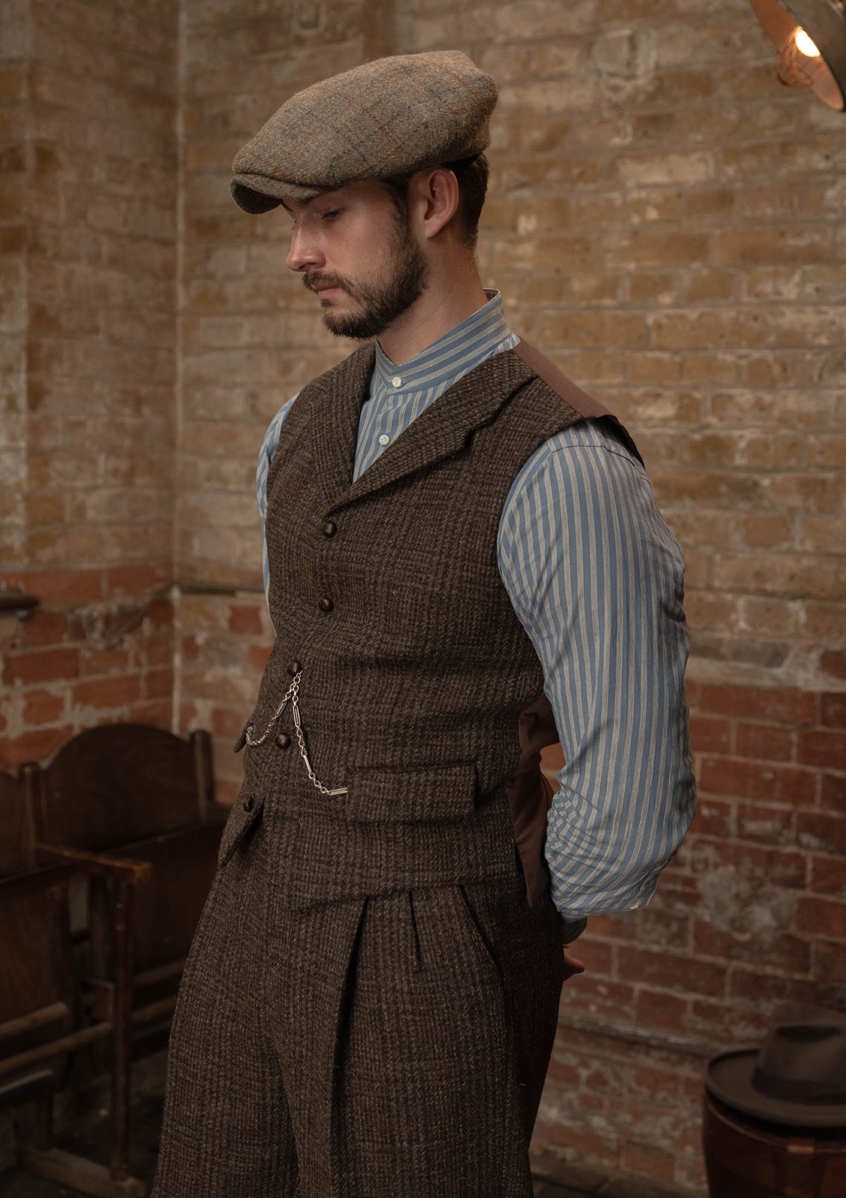 Woodrow Harris Tweed Waistcoat - Dark Prince Of Wales
