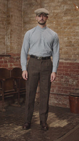 Woodrow Harris Tweed Classic Cut Trousers - Dark Prince Of Wales