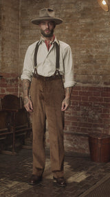 Corduroy Fishtail Trousers - Sunlit Amber