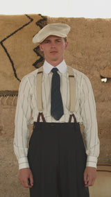 Brockman 'Clark' Trouser  - Navy Diamond Weave Wool