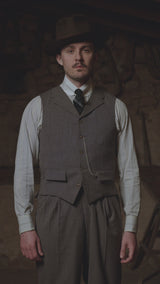 Coleman Waistcoat - Cement Hopsack