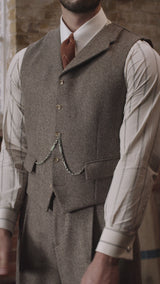 Rivera Waistcoat - Oatstone Herringbone