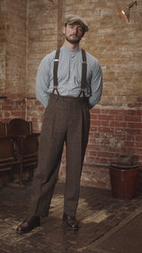 Grandad Collar Cotton Shirt - Blue & White Stripe