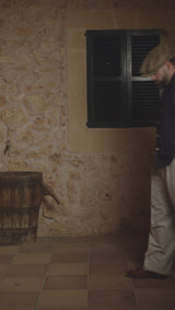 Crochet Short Sleeve Board Shirt - Navy