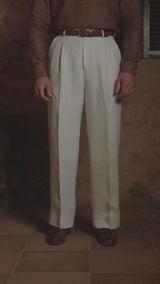 Clark Pure Linen Trousers - White
