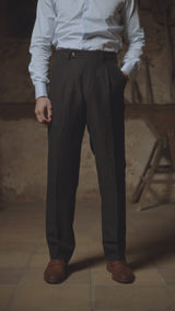 Brockman Classic Trouser - Tobacco Herringbone
