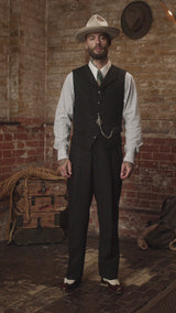 Coleman Harris Tweed Waistcoat - Black w/ White Fleck