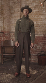 Anderson Cable Knit Super-soft Lambswool Sweater - Loden Green