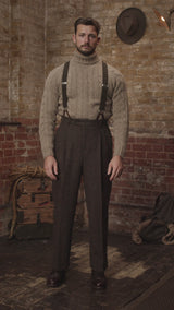 Anderson Cable Knit Super-soft Lambswool Sweater - Biscuit