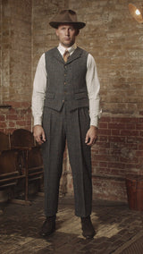 Bailey Harris Tweed Waistcoat - Atlantic Blue Check