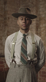 Cotton Workwear Shirt - Cream Pinstripe