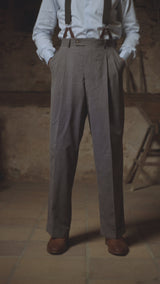 Coleman Clark Trouser - Cement Hopsack