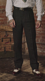 Coleman Harris Tweed Classic Trouser - Black w/ White Fleck