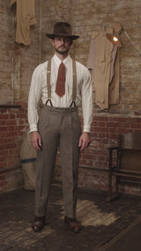 Rivera Classic Trouser - Oatstone Herringbone