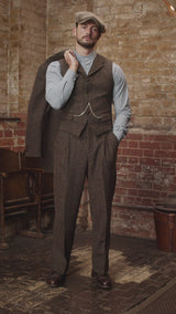 Woodrow Harris Tweed Waistcoat - Dark Prince Of Wales