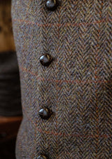 Edison Harris Tweed Waistcoat - Brown Check