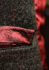 Edison Harris Tweed Waistcoat - Red Check