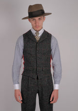 Edison Harris Tweed Waistcoat - Red Check