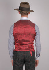 Edison Harris Tweed Waistcoat - Red Check