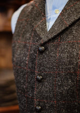 Edison Harris Tweed Waistcoat - Red Check