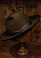 Barstow Wide Brim Fedora - Dark Brown