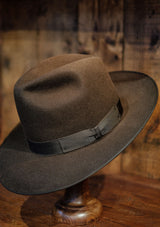 Barstow Wide Brim Fedora - Dark Brown