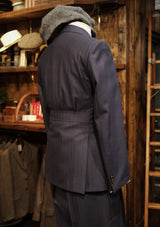 Brockman Jacket  - Navy Diamond Weave Wool