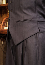 Brockman Waistcoat -  Navy Diamond Weave Wool