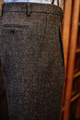 Edison Harris Tweed Trousers - Red Check