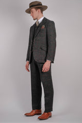 Edison Harris Tweed Trousers - Red Check