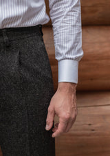 Edison Harris Tweed Classic Trouser - Charcoal Herringbone