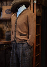 Fawcett Lambs Wool Cardigan - Rust