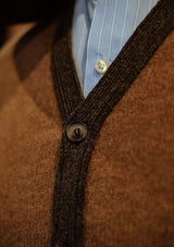 Fawcett Lambs Wool Cardigan - Rust