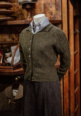Frances Ladies Lambswool Cardigan - Pine Green