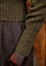 Frances Ladies Lambswool Cardigan - Pine Green